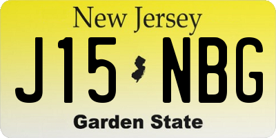 NJ license plate J15NBG