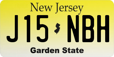 NJ license plate J15NBH