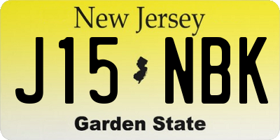 NJ license plate J15NBK