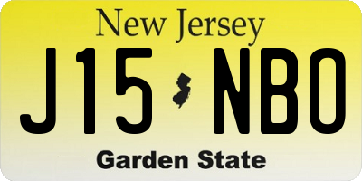 NJ license plate J15NBO
