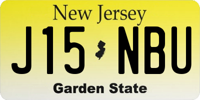 NJ license plate J15NBU