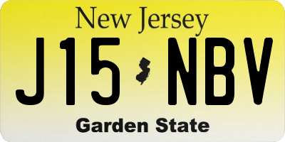 NJ license plate J15NBV