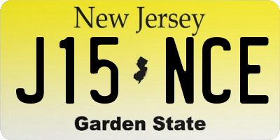 NJ license plate J15NCE