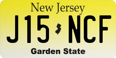 NJ license plate J15NCF