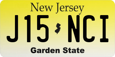 NJ license plate J15NCI