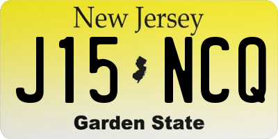 NJ license plate J15NCQ