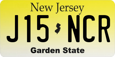 NJ license plate J15NCR