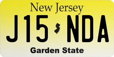 NJ license plate J15NDA