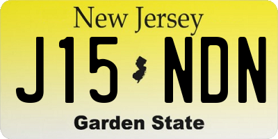 NJ license plate J15NDN