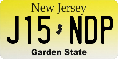NJ license plate J15NDP