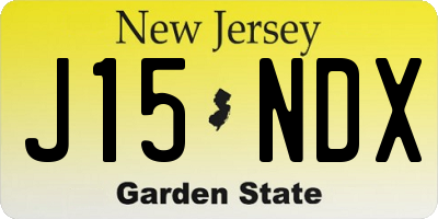 NJ license plate J15NDX