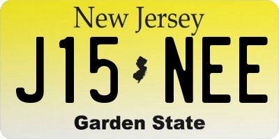 NJ license plate J15NEE