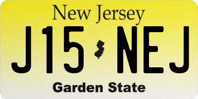 NJ license plate J15NEJ