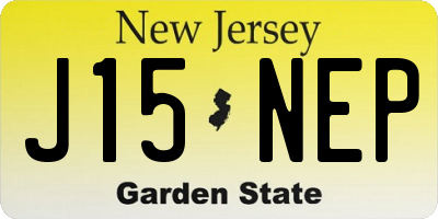 NJ license plate J15NEP