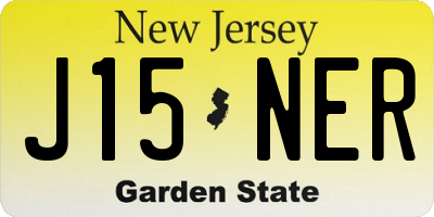 NJ license plate J15NER