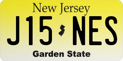 NJ license plate J15NES