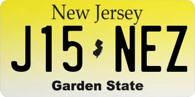 NJ license plate J15NEZ
