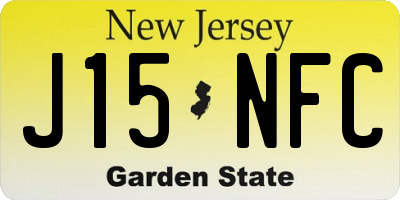 NJ license plate J15NFC