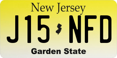 NJ license plate J15NFD