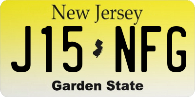 NJ license plate J15NFG