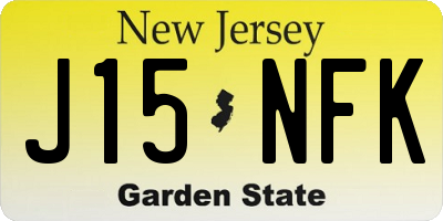 NJ license plate J15NFK