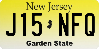 NJ license plate J15NFQ