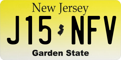 NJ license plate J15NFV