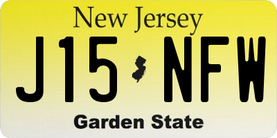 NJ license plate J15NFW
