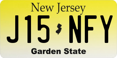 NJ license plate J15NFY