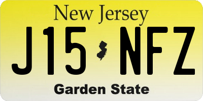 NJ license plate J15NFZ