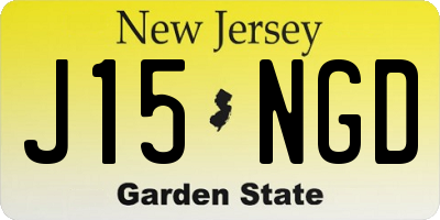 NJ license plate J15NGD