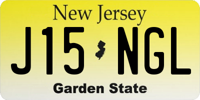 NJ license plate J15NGL