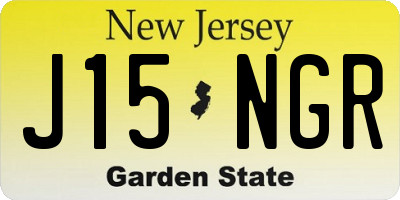 NJ license plate J15NGR