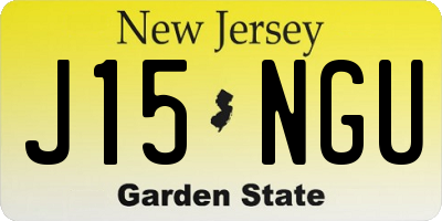 NJ license plate J15NGU