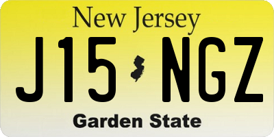NJ license plate J15NGZ