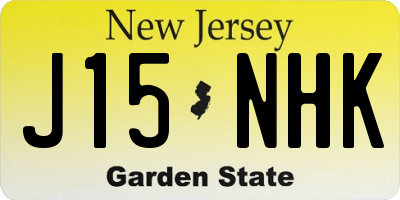 NJ license plate J15NHK
