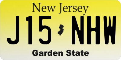 NJ license plate J15NHW