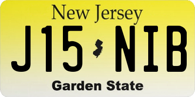 NJ license plate J15NIB