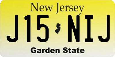 NJ license plate J15NIJ
