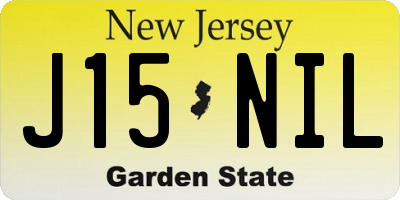 NJ license plate J15NIL