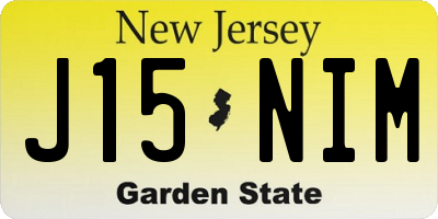 NJ license plate J15NIM