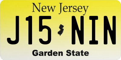 NJ license plate J15NIN