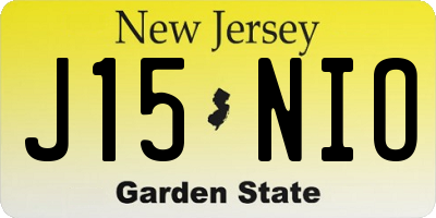 NJ license plate J15NIO