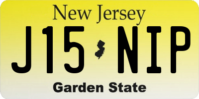 NJ license plate J15NIP