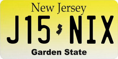 NJ license plate J15NIX