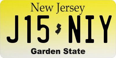 NJ license plate J15NIY