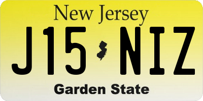 NJ license plate J15NIZ