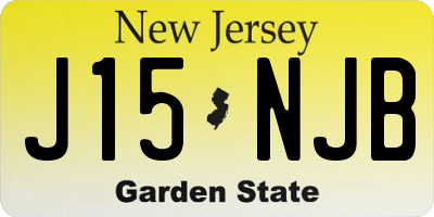 NJ license plate J15NJB