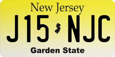NJ license plate J15NJC