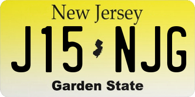 NJ license plate J15NJG